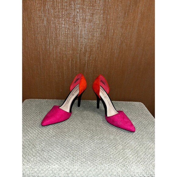 Chinese Laundry Pumps Stiletto Size 7.5 Two Tone Pointy Toes Suede Gorgeous - Picture 3 of 6